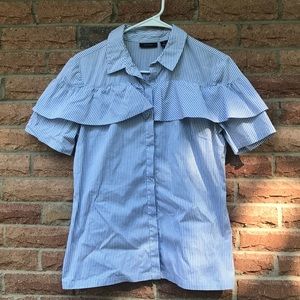 Seersucker ruffle top